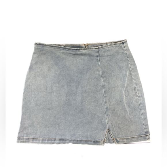 Women's Denim Blue Mini Skirt - Wild Fabel - Picture 1 of 2